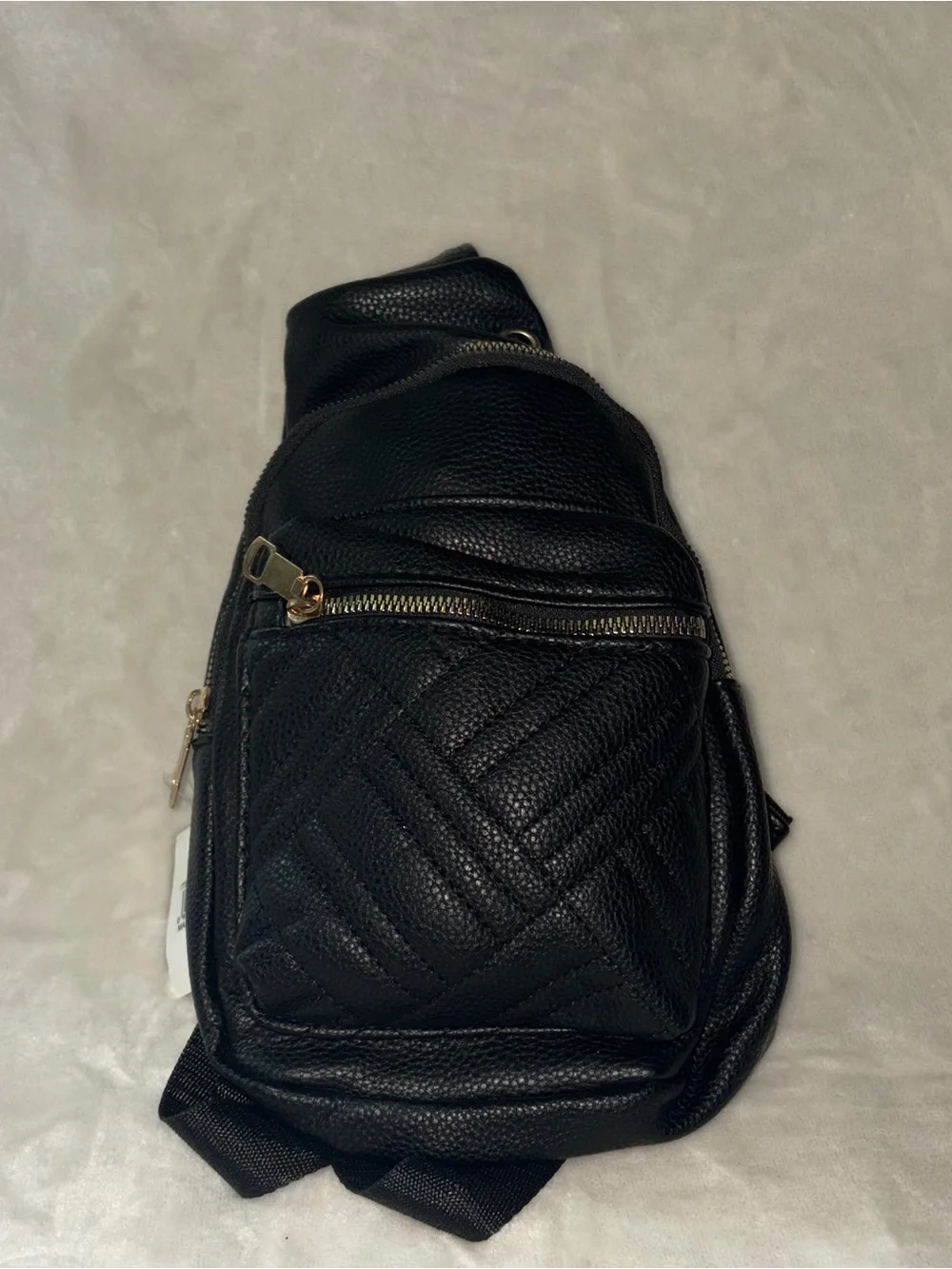 Black Quilted Crossbody Sling Bag